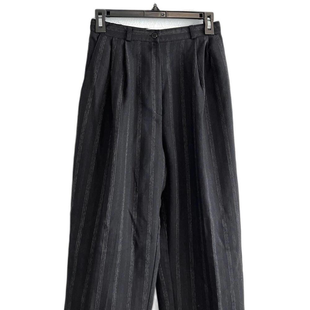 Vintage 90s High Waist Pleated Dress Pants with Stripes